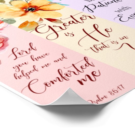 フローラかわいらしテーマのブックマークのポスター ポスター (角)