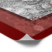 フローラかわいらしデザインフレーム独自の写真を作成 ポスター (角)