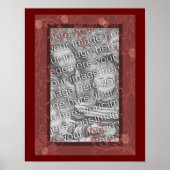 フローラかわいらしデザインフレーム独自の写真を作成 ポスター (正面)