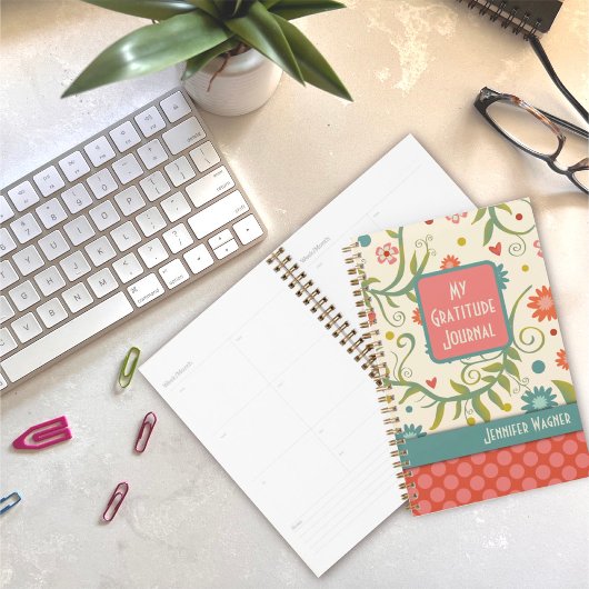 フローラかわいらしドラゴンフライ感謝ジャーナル プランナー手帳