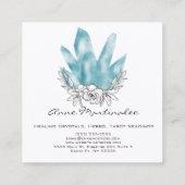 フローラかわいらしドードルブルー結晶 スクエア名刺 (裏面)