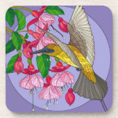 フローラかわいらしハチドリ コースター (正面)