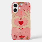 フローラかわいらしハートピンクバレンタイン Case-Mate iPhoneケース (裏面)