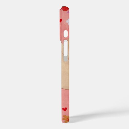 フローラかわいらしハートピンクバレンタイン Case-Mate iPhoneケース (裏面 / 左)