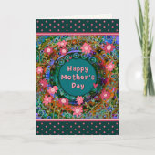 フローラかわいらしハートユニークハッピーマザーズデイ カード (正面)
