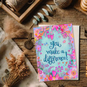 フローラかわいらしハート鳥蝶引用文 カード