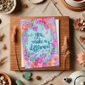 フローラかわいらしハート鳥蝶引用文 カード