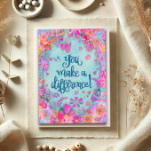 フローラかわいらしハート鳥蝶引用文 カード