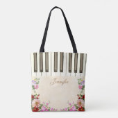 フローラかわいらしピアノ音楽のトートバッグ トートバッグ (裏面)