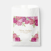 フローラかわいらしピンクと紫の水カラーバラ フェイバーバッグ (正面)