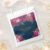 フローラかわいらしピンクと紫の水色バラ青 フェイバーバッグ (クリップ留めされた状態)