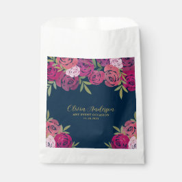 フローラかわいらしピンクと紫の水色バラ青 フェイバーバッグ