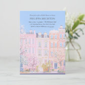 フローラかわいらしピンクエステティックシティブライダルシャワー 招待状 (スタンド正面)