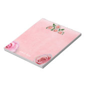 フローラかわいらしピンクローズハッピーバレンタインデー ノートパッド (回転)