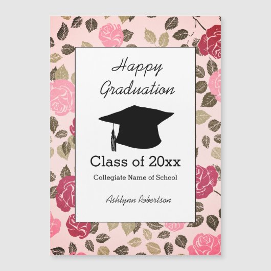 フローラかわいらしピンク目盛り用マグネットカード (正面)