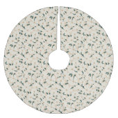 フローラかわいらしフェスティバルクリームと緑の花 ブラッシュドポリエステルツリースカート (正面)