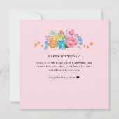 フローラかわいらしフラワーブーケママ誕生日カード (裏面)