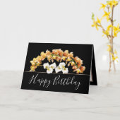 フローラかわいらしブーケオーキッドリリーフラワーズ誕生日 カード (黄色い花)