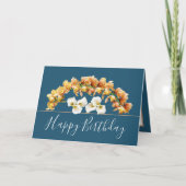 フローラかわいらしブーケオーキッドリリーフラワーズ誕生日 カード (正面)