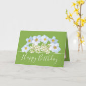 フローラかわいらしブーケホワイトオーキッドフラワー誕生日 カード (黄色い花)