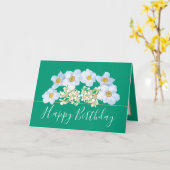 フローラかわいらしブーケホワイトオーキッドフラワー誕生日 カード (黄色い花)