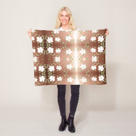 フローラかわいらしプリント フリースブランケット
