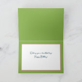 フローラかわいらしホワイトオーキッドフラワーブーケ誕生日 カード (内部)