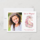 フローラかわいらしユニコーン写真教室バレンタイン ノートカード (正面)