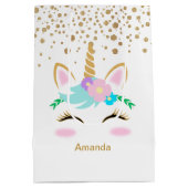 フローラかわいらしユニコーン ミディアムペーパーバッグ (裏面)