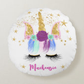 フローラかわいらしユニコーン ラウンドクッション (正面)