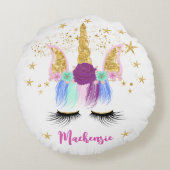 フローラかわいらしユニコーン ラウンドクッション (裏面)