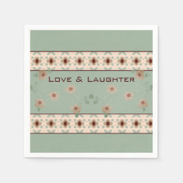 フローラかわいらしライトグリーン スタンダードカクテルナプキン