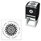 フローラかわいらしラウンドマンダラユニバースフラワー セルフインキングスタンプ (インサイチュ)