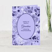フローラかわいらしラベンダーパーソナライズされた誕生日 カード (正面)