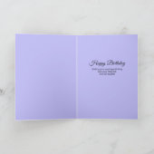 フローラかわいらしラベンダーパーソナライズされた誕生日 カード (内部)