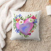 フローラかわいらしリースウォーターカラーアート クッション (ブランケット)