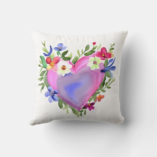 フローラかわいらしリースウォーターカラーアート クッション (裏面)