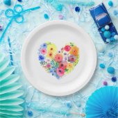 フローラかわいらしリースウォーターカラーアート ペーパープレート (パーティー)