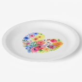 フローラかわいらしリースウォーターカラーアート ペーパープレート (アングル)