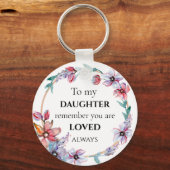 フローラかわいらしリースドーター愛された引用文写真 キーホルダー (正面)