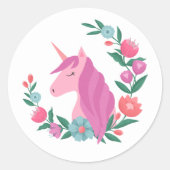 フローラかわいらしリースユニコーンガールズ ラウンドシール (正面)
