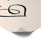 フローラかわいらしレッドローズ結婚のウェルカムサイン ポスター (角)