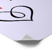 フローラかわいらしレッドローズ結婚ズウェルカム ポスター (角)