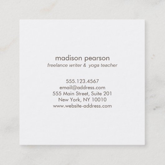 フローラかわいらしロータフラワーマンダラ スクエア名刺 (裏面)