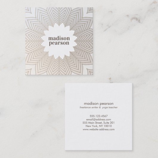 フローラかわいらしロータフラワーマンダラ スクエア名刺 (正面/裏面)