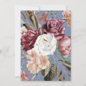 フローラかわいらし卒業式ほこりっぽい青い写真 案内状 (裏面)