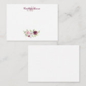 フローラかわいらし名及びイニシャルモノグラム ノートカード (正面/裏面)