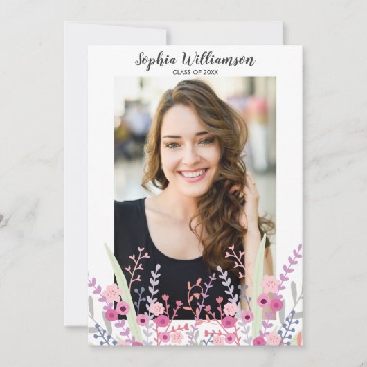 フローラかわいらし大学院写真修了会 招待状 (正面)