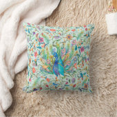 フローラかわいらし孔雀 クッション (ブランケット)