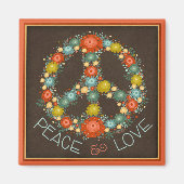 フローラかわいらし平和サイン愛のインスピリチュアリティ マグネット (正面)